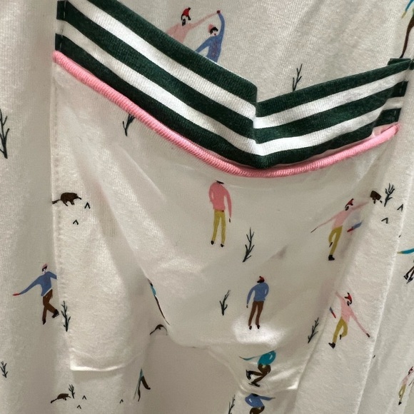 new medium Anthropologie briar piped pajama top button down ice skate winter ski - Picture 10 of 16